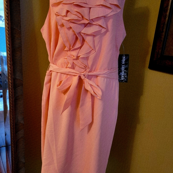Nina Leonard Coral Sleeveless Dress - Picture 2 of 9